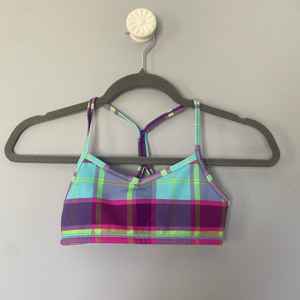 Ivivva Plaid Kids Dance Top - Purple and Blue